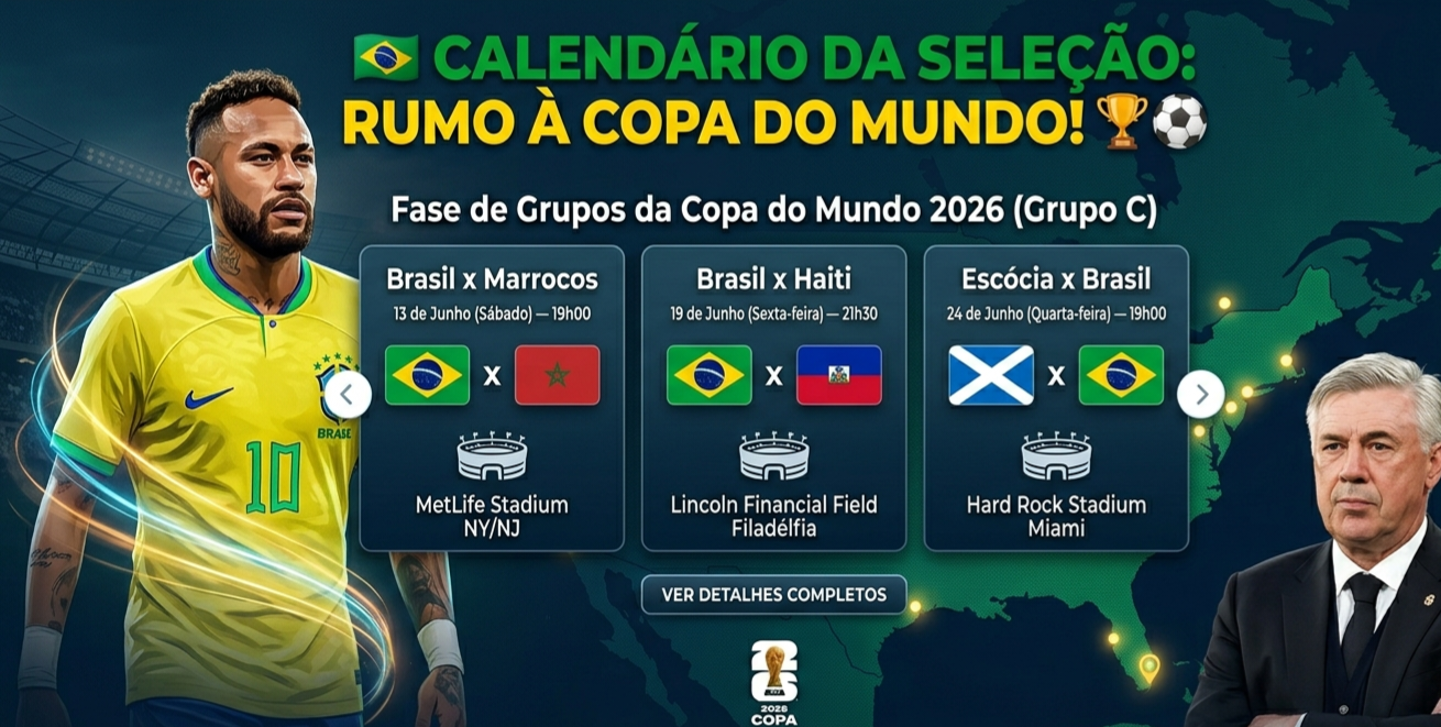 ​🇧🇷 CALENDÁRIO DA SELEÇÃO: RUMO À COPA DO MUNDO! 🏆⚽