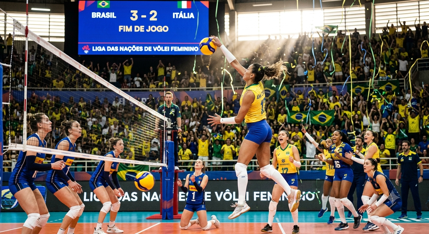Seleção Brasileira de Vôlei Feminino Vence a Itália na VNL em Jogo Histórico