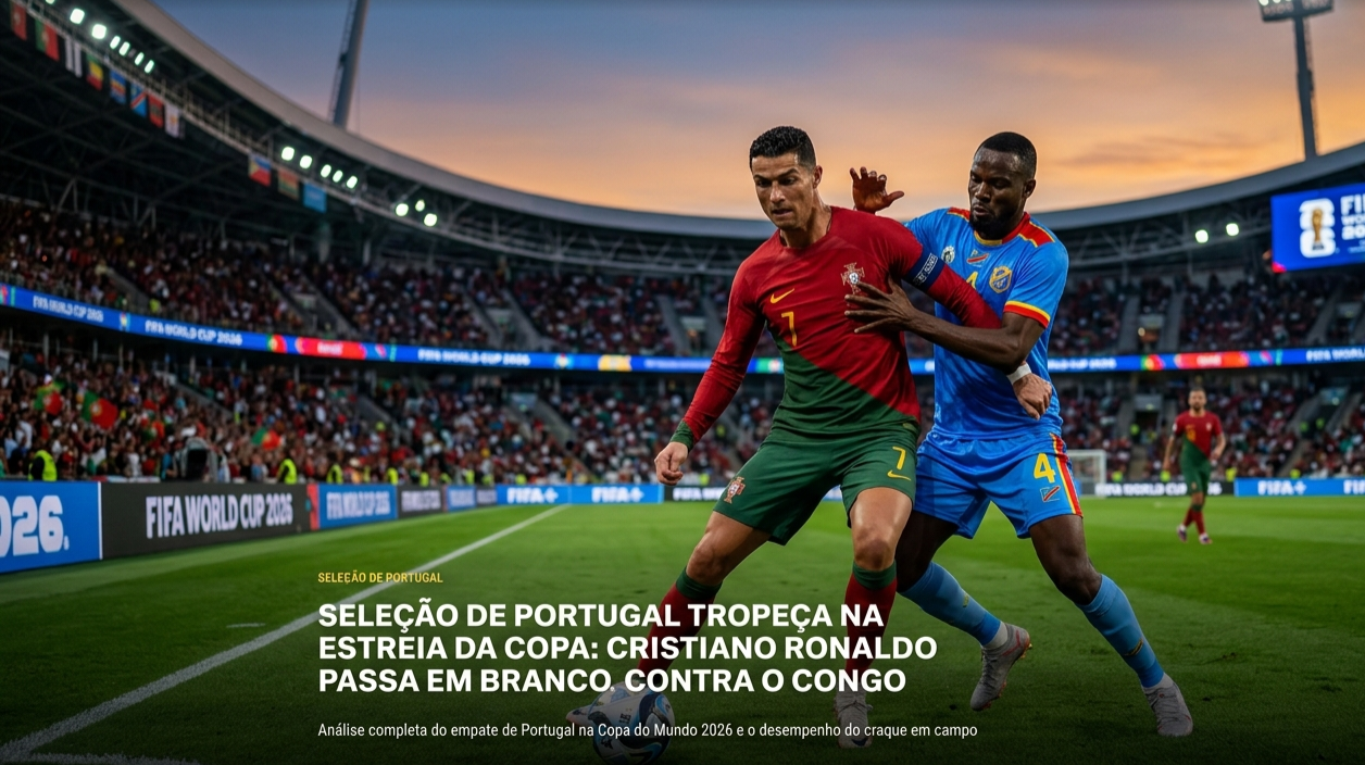 ​Seleção de Portugal tropeça na estreia da Copa: Cristiano Ronaldo passa em branco contra o Congo